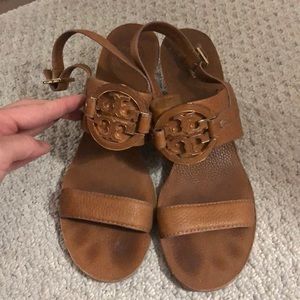 Leather Tory Burch Wedges